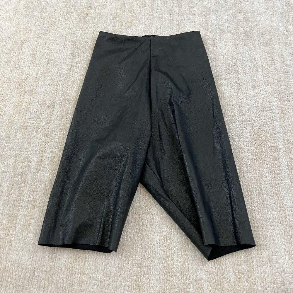 Commando Black Faux Leather Bike Shorts XS